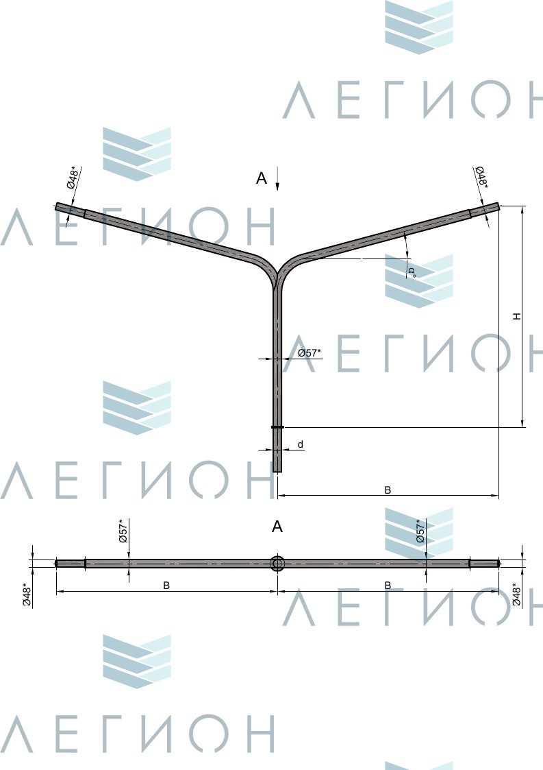 К3-2,0-1,5-1-1 кронштейн двухрожковый